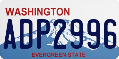 WA license plate ADP2996