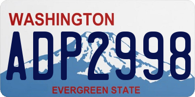 WA license plate ADP2998