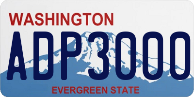 WA license plate ADP3000