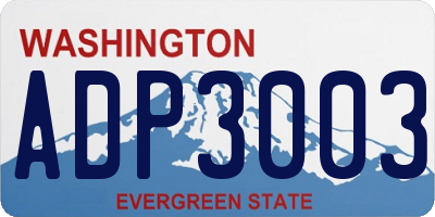 WA license plate ADP3003