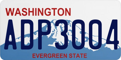WA license plate ADP3004