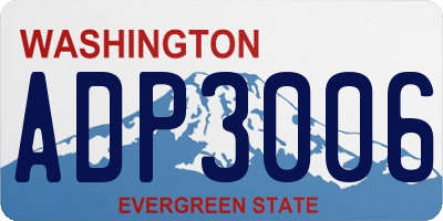 WA license plate ADP3006