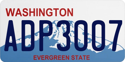 WA license plate ADP3007