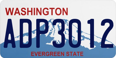 WA license plate ADP3012