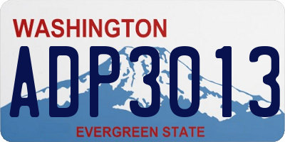 WA license plate ADP3013