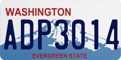 WA license plate ADP3014