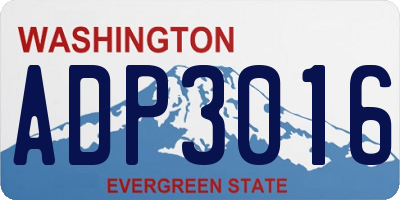 WA license plate ADP3016