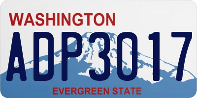 WA license plate ADP3017