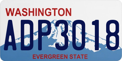 WA license plate ADP3018
