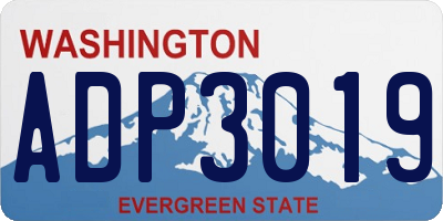 WA license plate ADP3019
