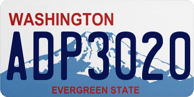 WA license plate ADP3020