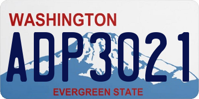WA license plate ADP3021