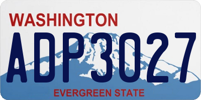 WA license plate ADP3027