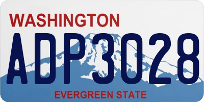 WA license plate ADP3028