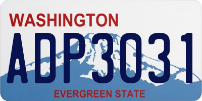 WA license plate ADP3031
