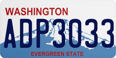 WA license plate ADP3033