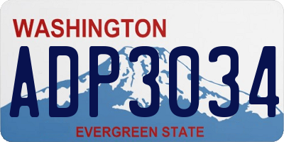 WA license plate ADP3034
