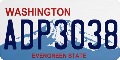 WA license plate ADP3038