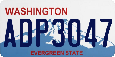 WA license plate ADP3047