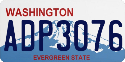 WA license plate ADP3076