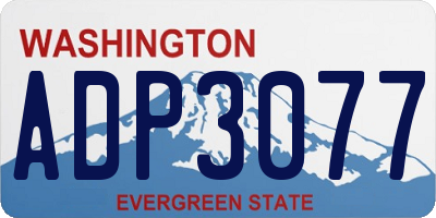 WA license plate ADP3077