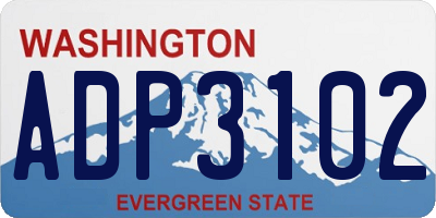 WA license plate ADP3102