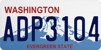 WA license plate ADP3104