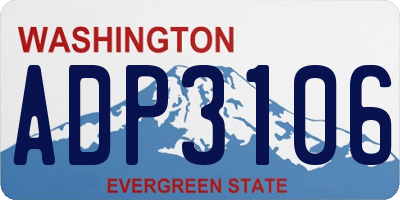 WA license plate ADP3106