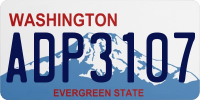 WA license plate ADP3107