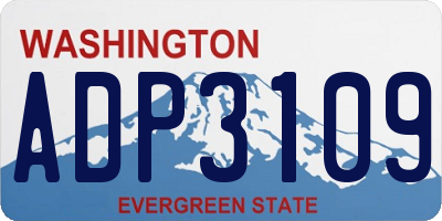 WA license plate ADP3109