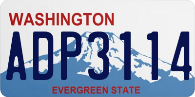 WA license plate ADP3114