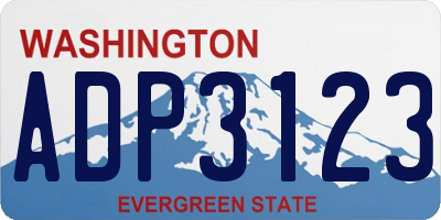 WA license plate ADP3123