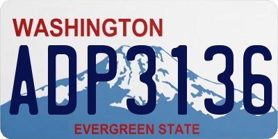 WA license plate ADP3136