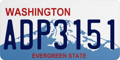 WA license plate ADP3151