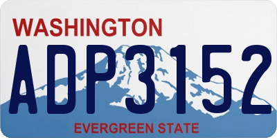 WA license plate ADP3152