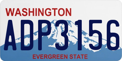 WA license plate ADP3156