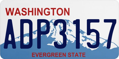 WA license plate ADP3157