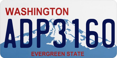 WA license plate ADP3160