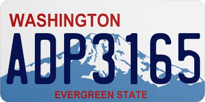WA license plate ADP3165