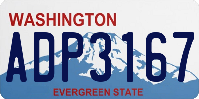 WA license plate ADP3167