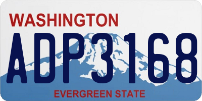 WA license plate ADP3168