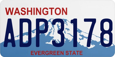 WA license plate ADP3178