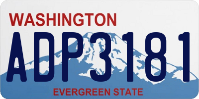 WA license plate ADP3181