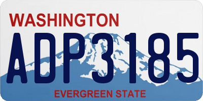 WA license plate ADP3185