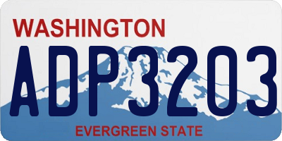 WA license plate ADP3203