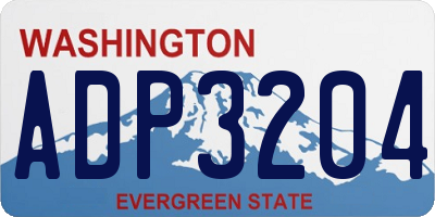 WA license plate ADP3204