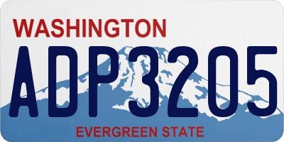 WA license plate ADP3205