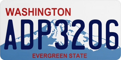 WA license plate ADP3206