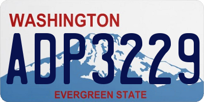 WA license plate ADP3229