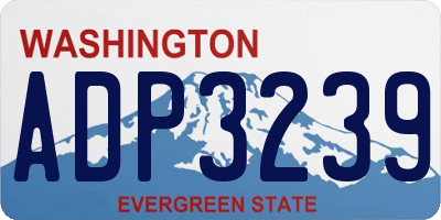 WA license plate ADP3239